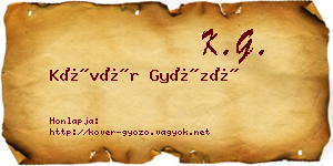 Kövér Győző névjegykártya